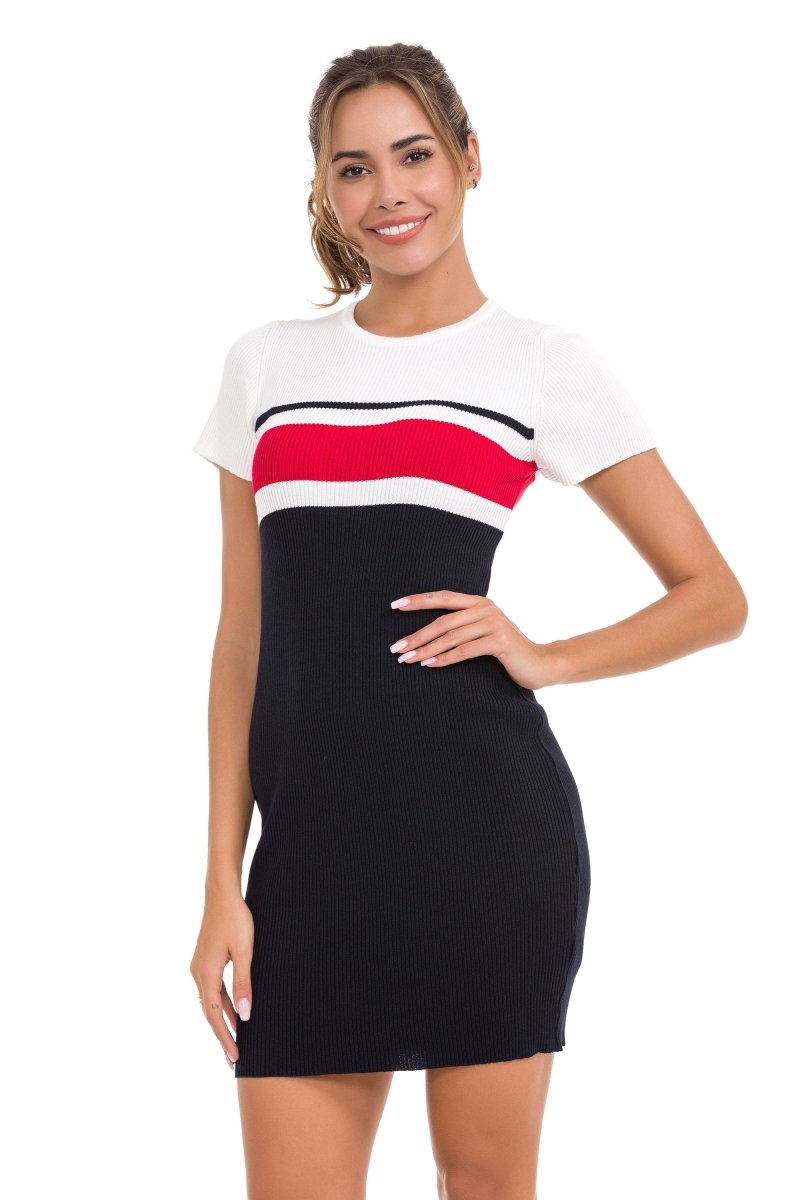 WP257 sukienka dzianinowa w paski