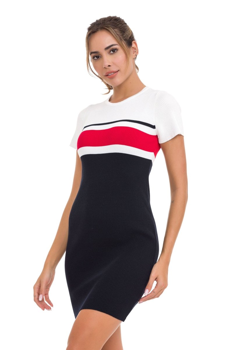 WP257 sukienka dzianinowa w paski