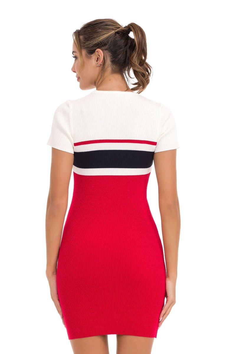 WP257 sukienka dzianinowa w paski