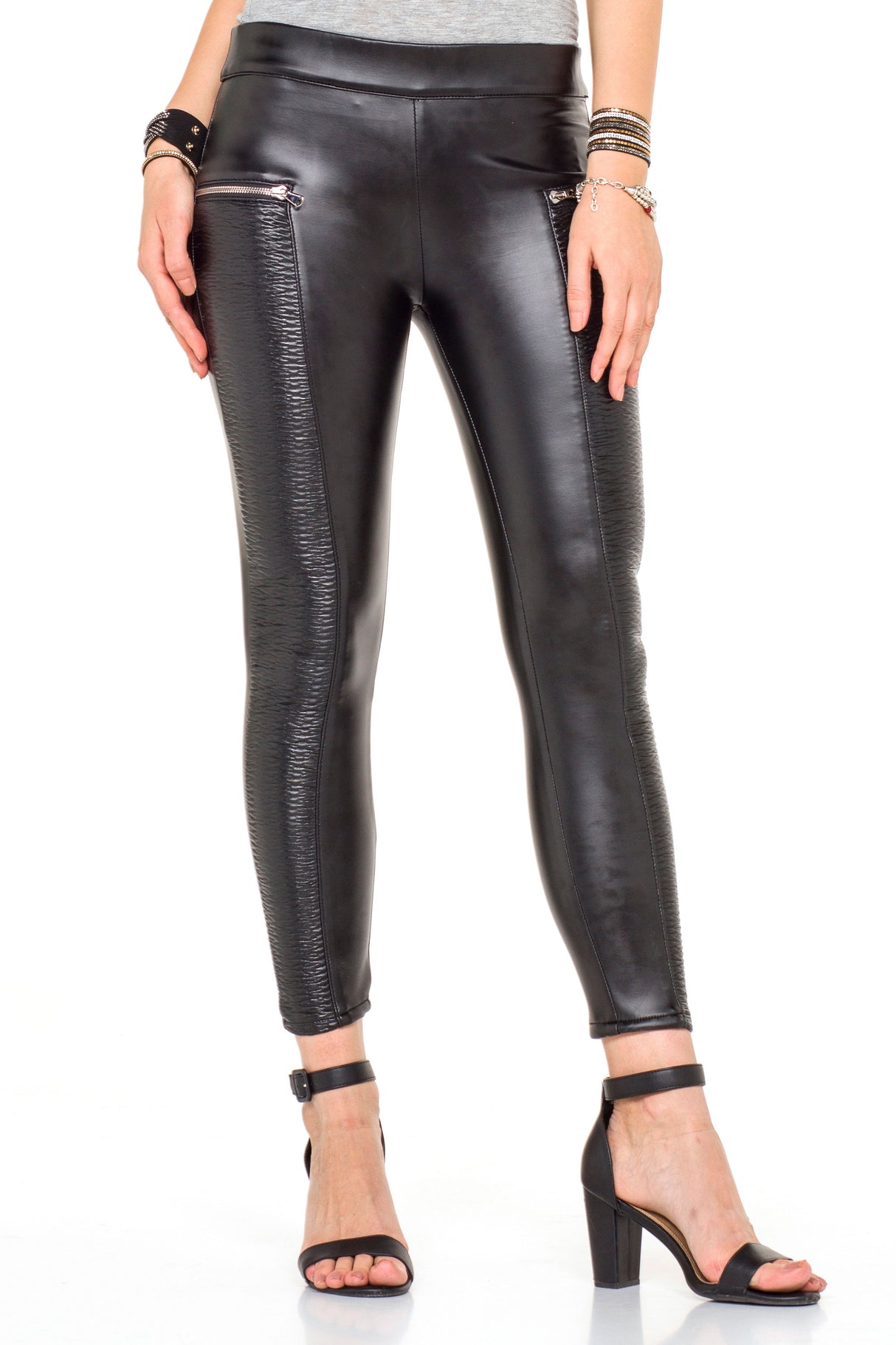 WR110 legginsy damskie imitacja skóry