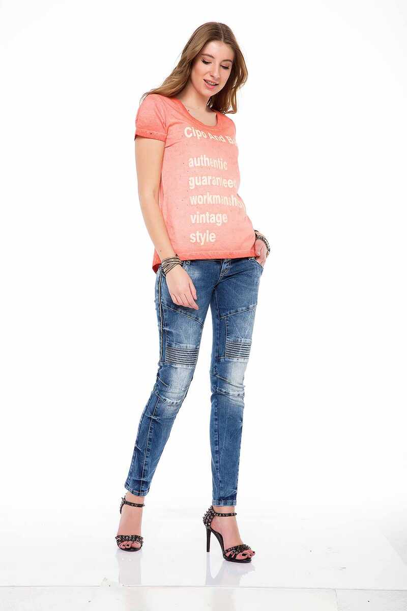 WT223 T-shirt damski w stylu vintage