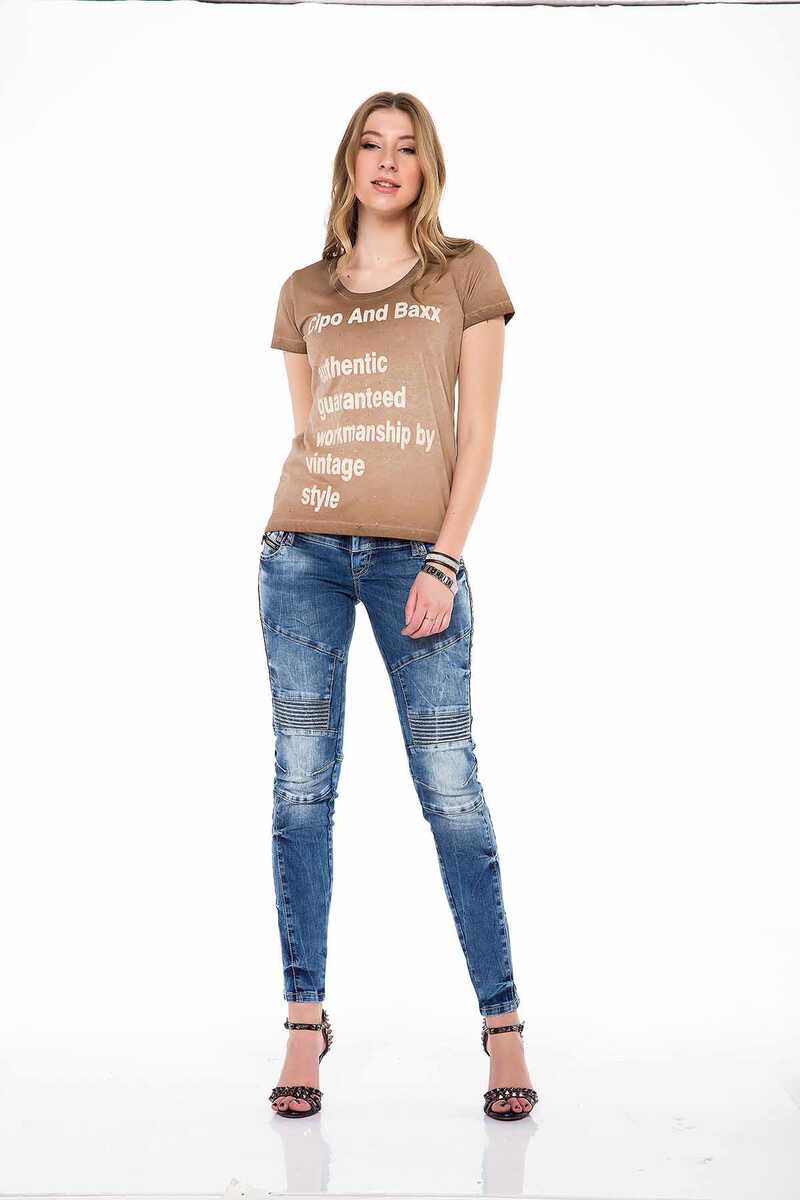 WT223 T-shirt damski w stylu vintage