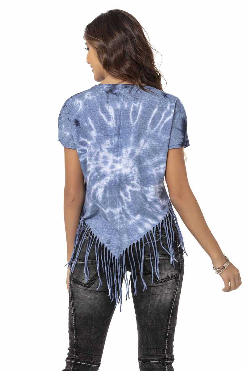 WT318 T-shirt damski z frędzlami