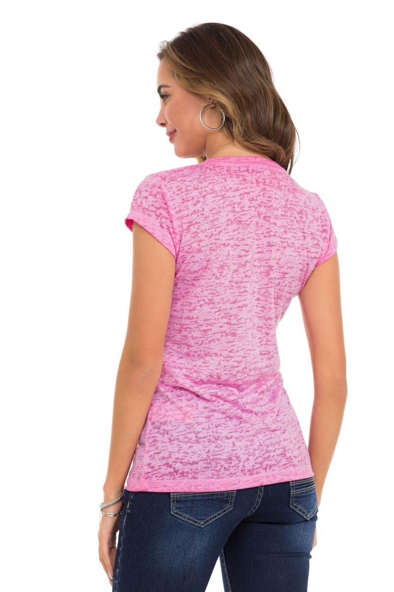 WT344 T-shirt damski z przyciągającym wzrok nadrukiem