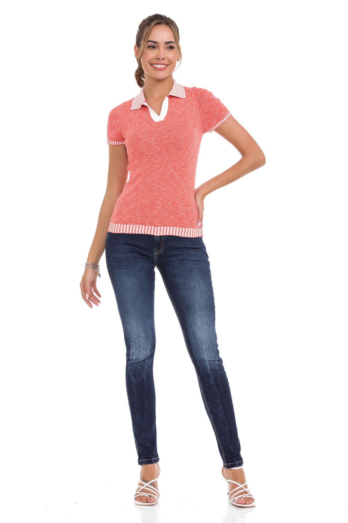 WT354 T-shirt damski polo