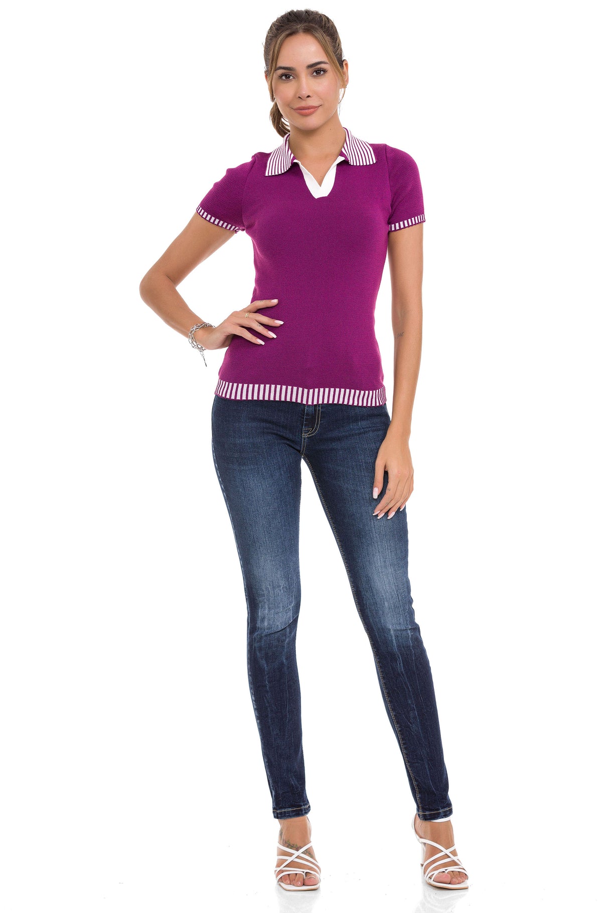 WT354 T-shirt damski polo