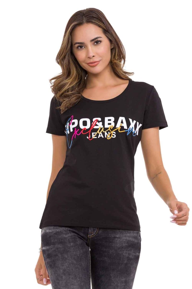 WT370 T-shirt damski z haftem