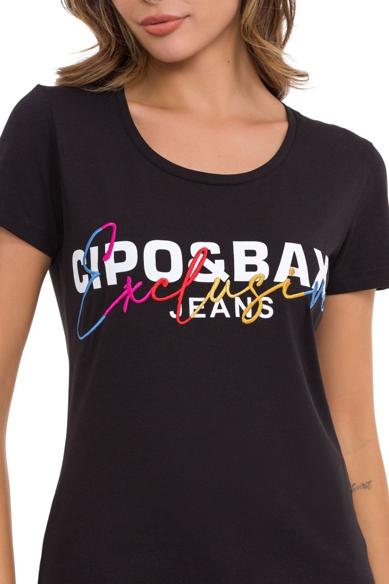 WT370 T-shirt damski z haftem