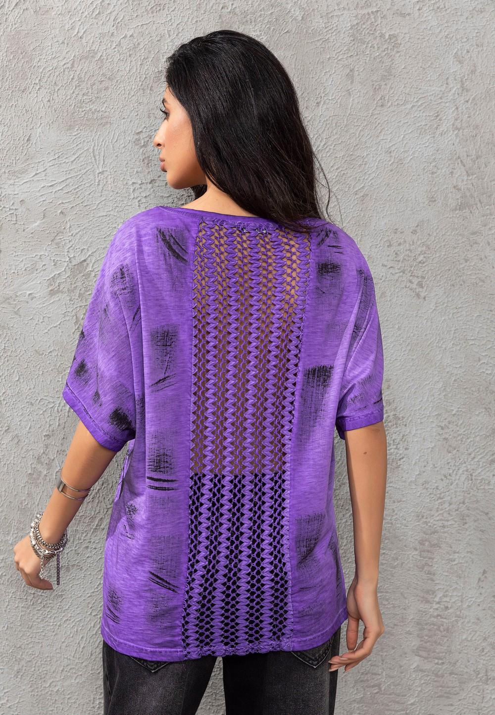 WT377 T-shirt damski z dużym nadrukiem