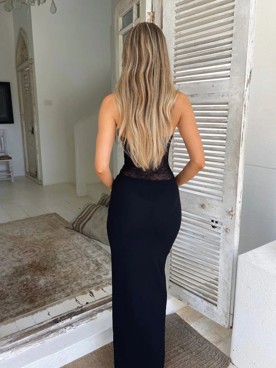 WY169 obcisła długa letnia sukienka