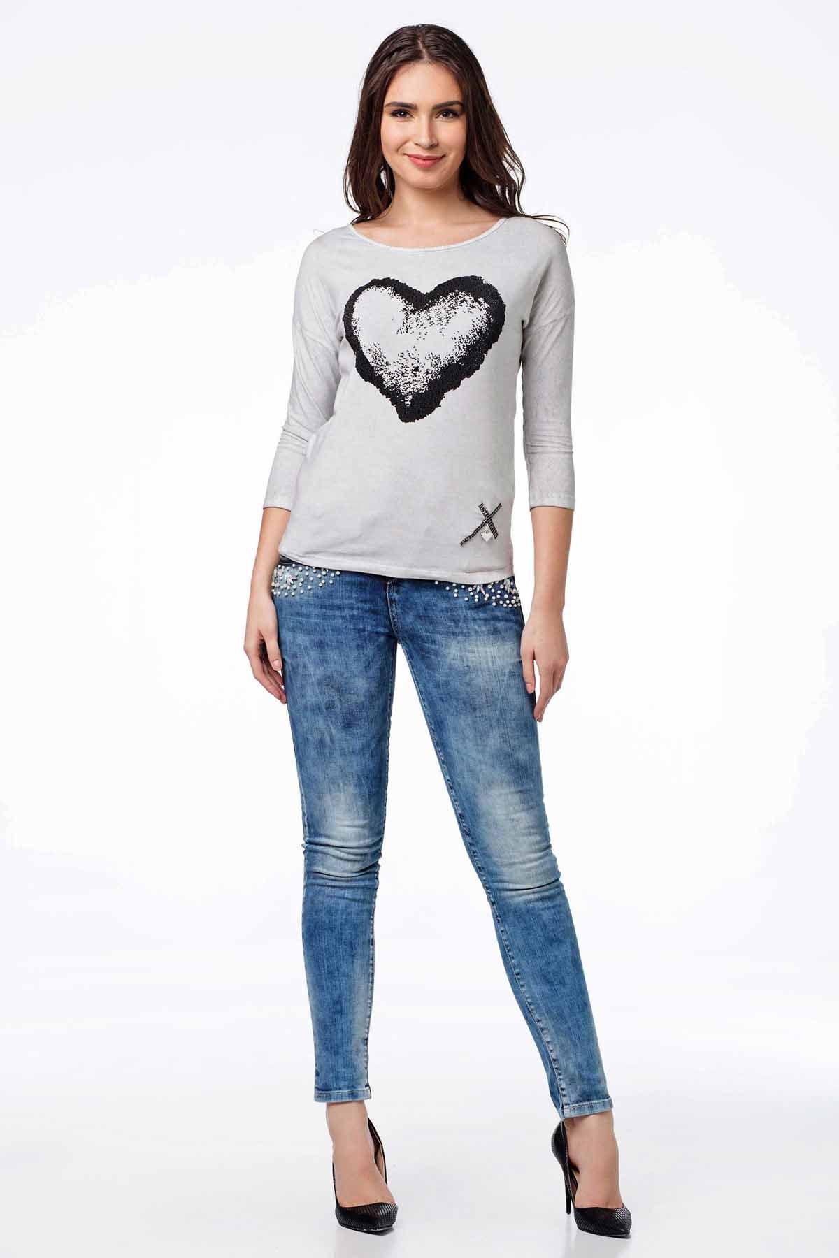 WL148 Blu Damen Blus Selda