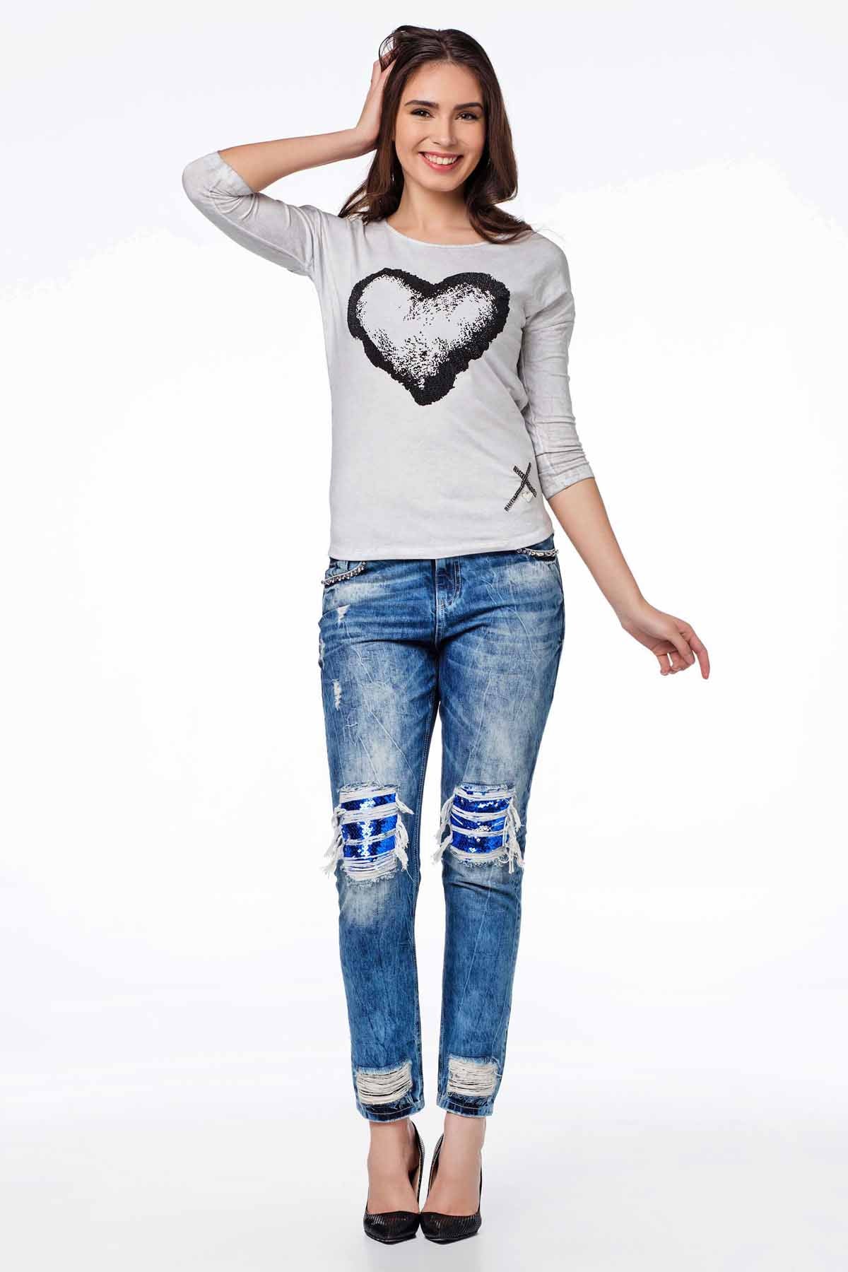 WL148 Blu Damen Blus Selda