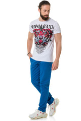 CD842-W men's fabric trousers in the fashionable slim fit cut