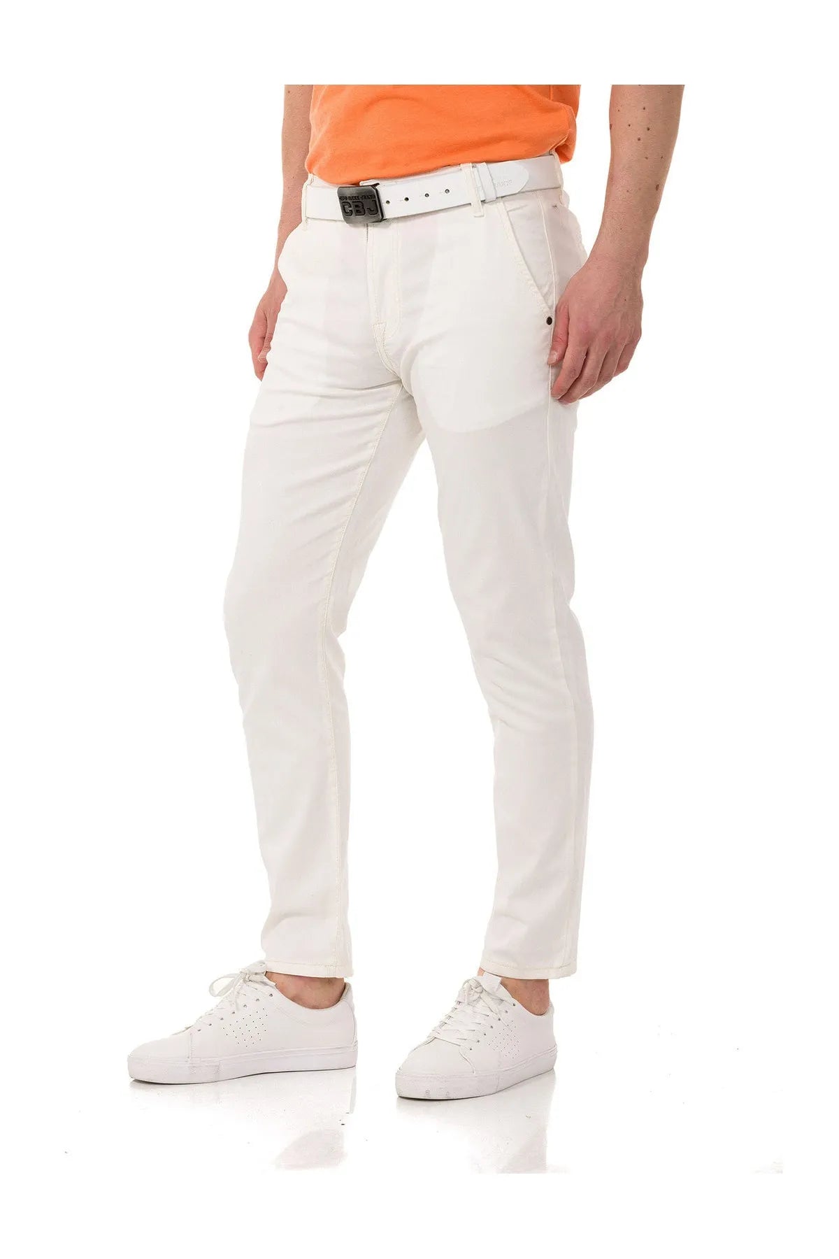 CD842 Men's fabric trousers in the fashionable slim fit cut