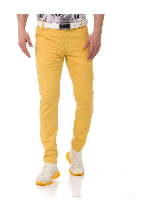 Pantaloni in tessuto maschile CD842 nel taglio in forma slim alla moda