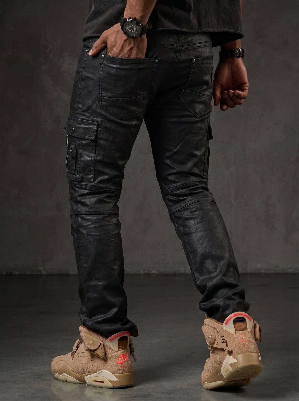 CD405 jeans confortable pour hommes avec des fermetures éclair décoratives cool en coupe droite