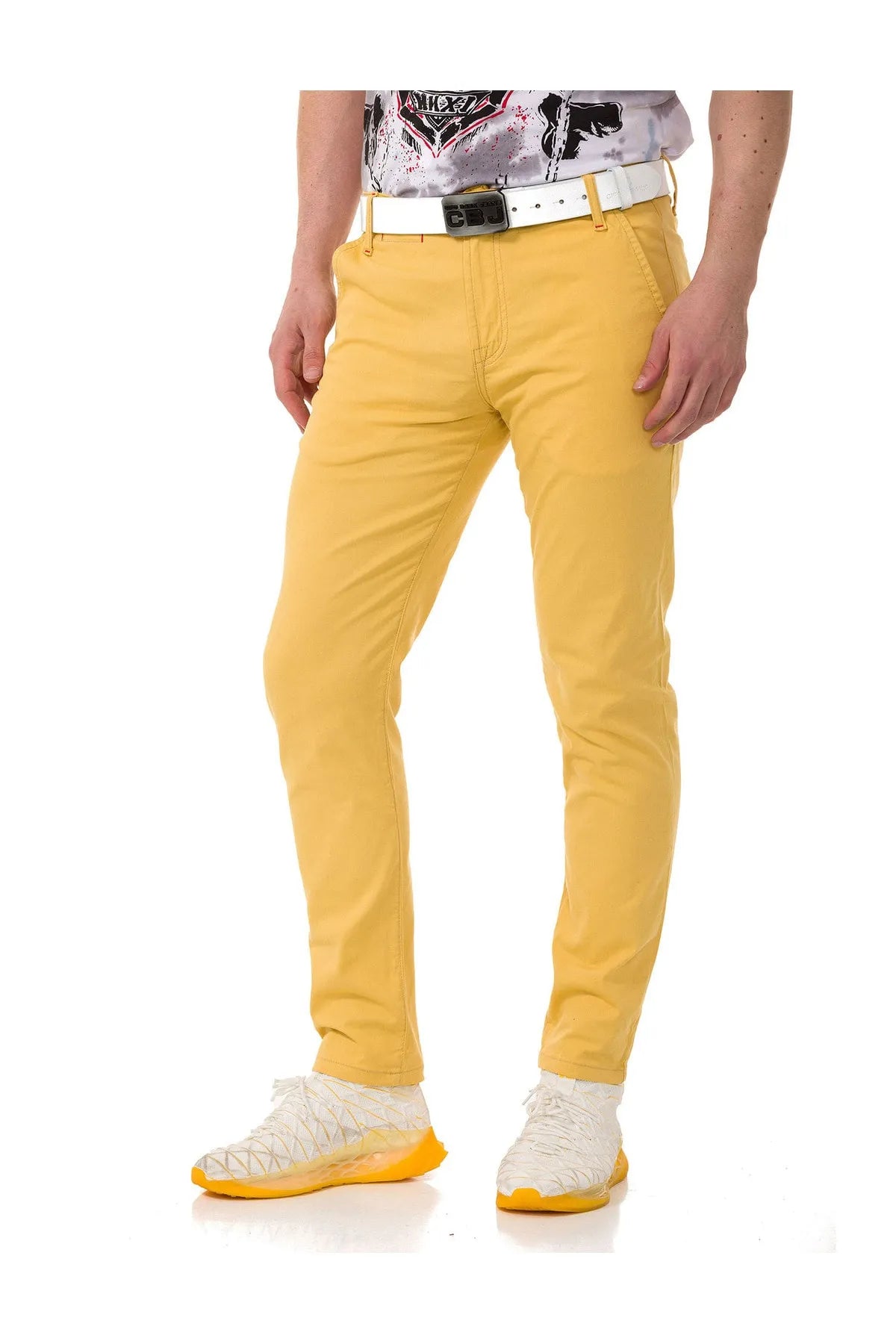 CD842 Men's fabric trousers in the fashionable slim fit cut