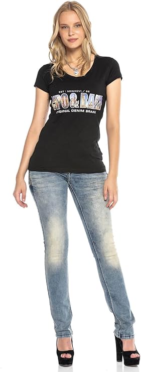 WT295 women's t-shirt with large brand front print