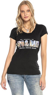 WT295 women's t-shirt with large brand front print