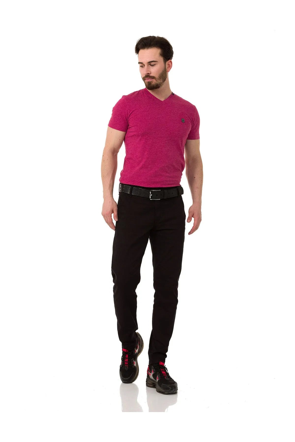 CD842 Men's fabric trousers in the fashionable slim fit cut