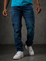 CD699 Herren Straight Fit-Jeans mit cooler Used-Waschung