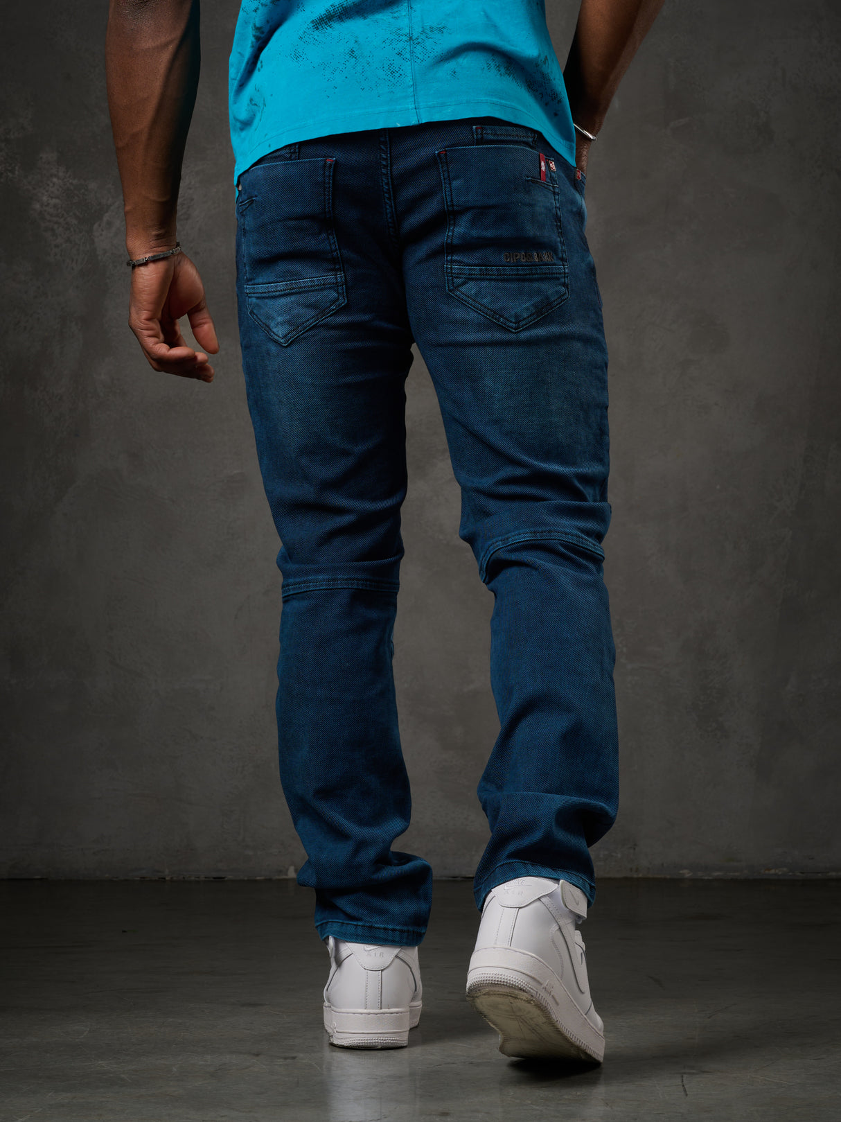 CD699 Herren Straight Fit-Jeans mit cooler Used-Waschung