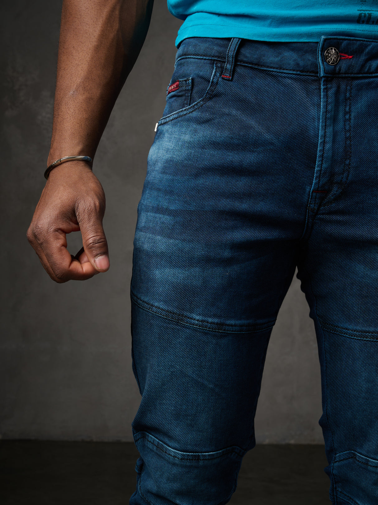 CD699 Herren Straight Fit-Jeans mit cooler Used-Waschung