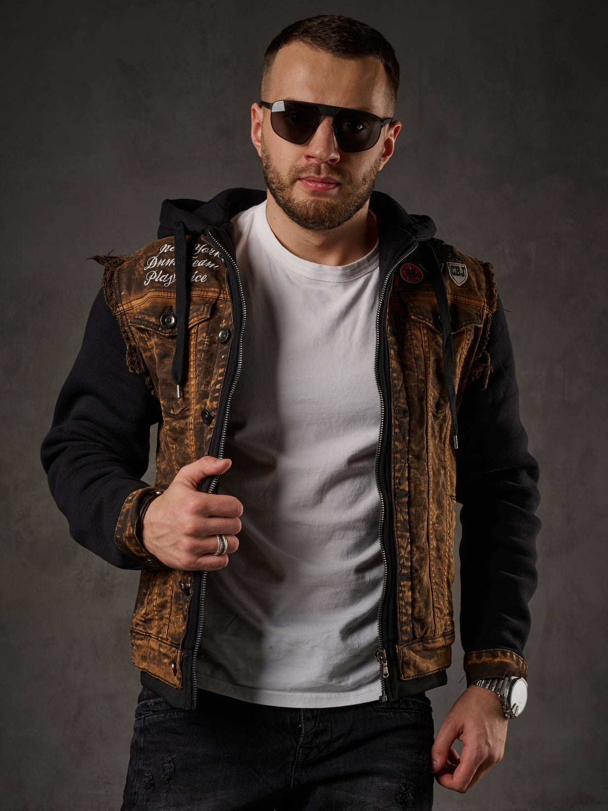 CJ287 Herren Jacke Kapuzen im coolem Look