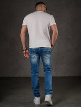 CD847 Herren Designer Jeanshose mit Kontrastfarbenen Details