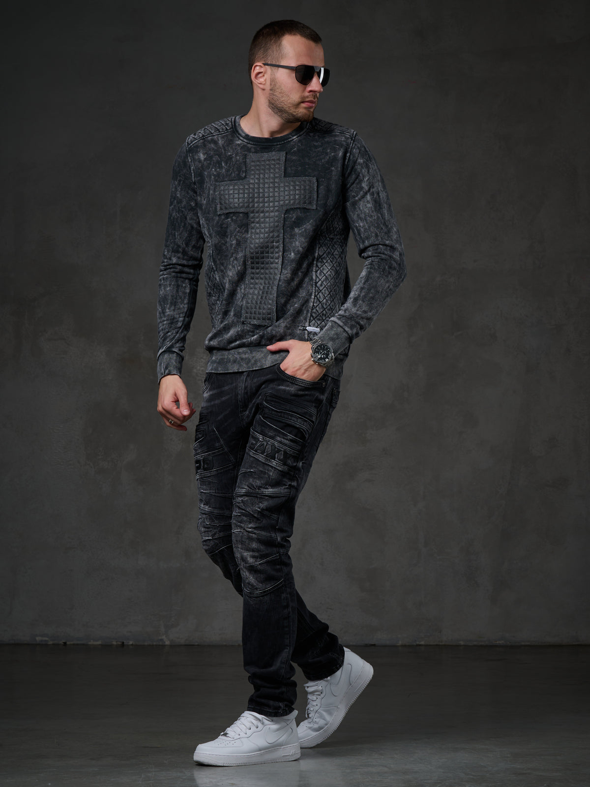 CL266 Herren Sweatshirt mit toller Waschung