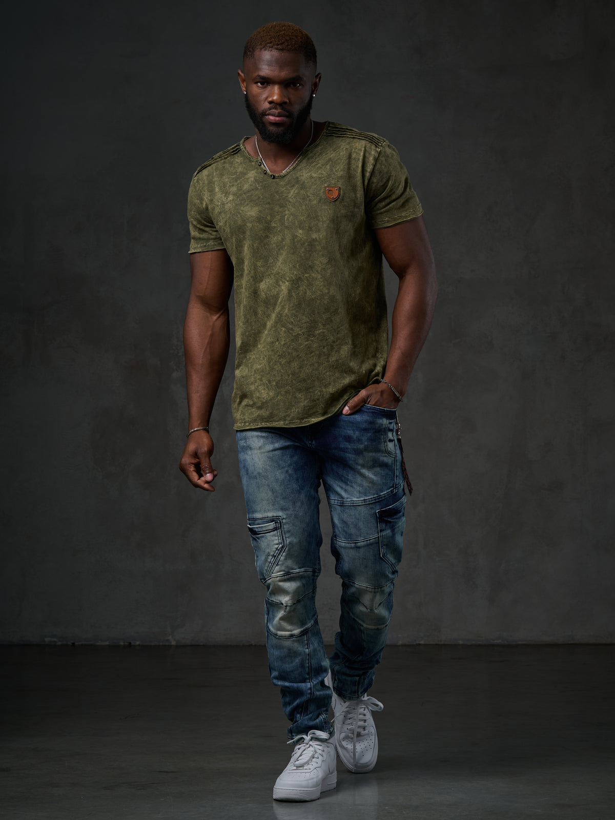 CD478 Comfortabele Heren Jeans in Washed-Out Optiek Slim Fit