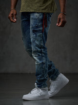 CD478 Comfortabele Heren Jeans in Washed-Out Optiek Slim Fit