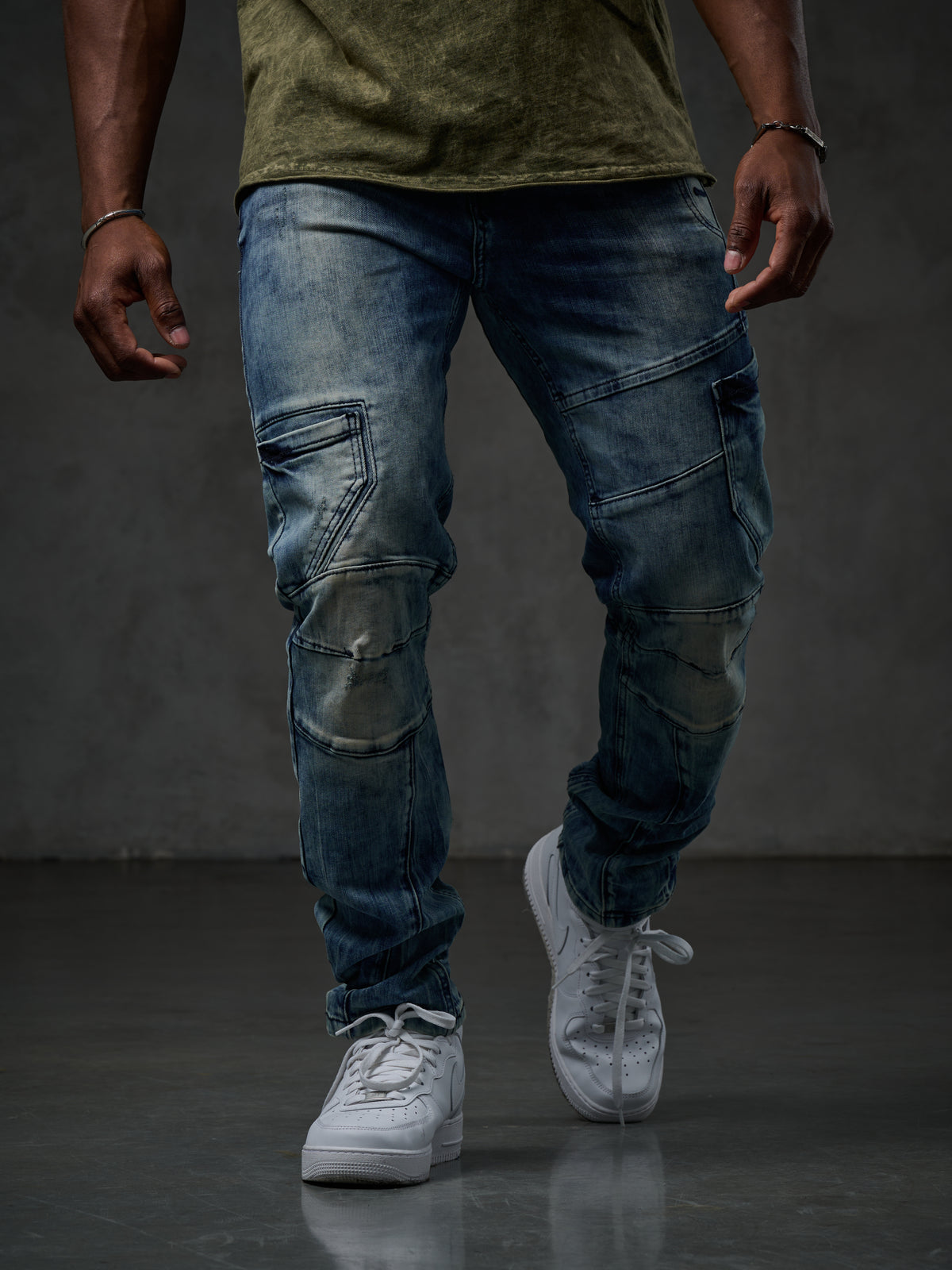CD478 Comfortabele Heren Jeans in Washed-Out Optiek Slim Fit