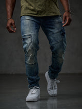 CD478 Comfortabele Heren Jeans in Washed-Out Optiek Slim Fit