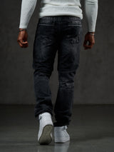 CD148 Comfortabele Heren Jeans met Contraststiksels in Straight-Fit