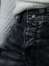 CD148 Comfortabele Heren Jeans met Contraststiksels in Straight-Fit