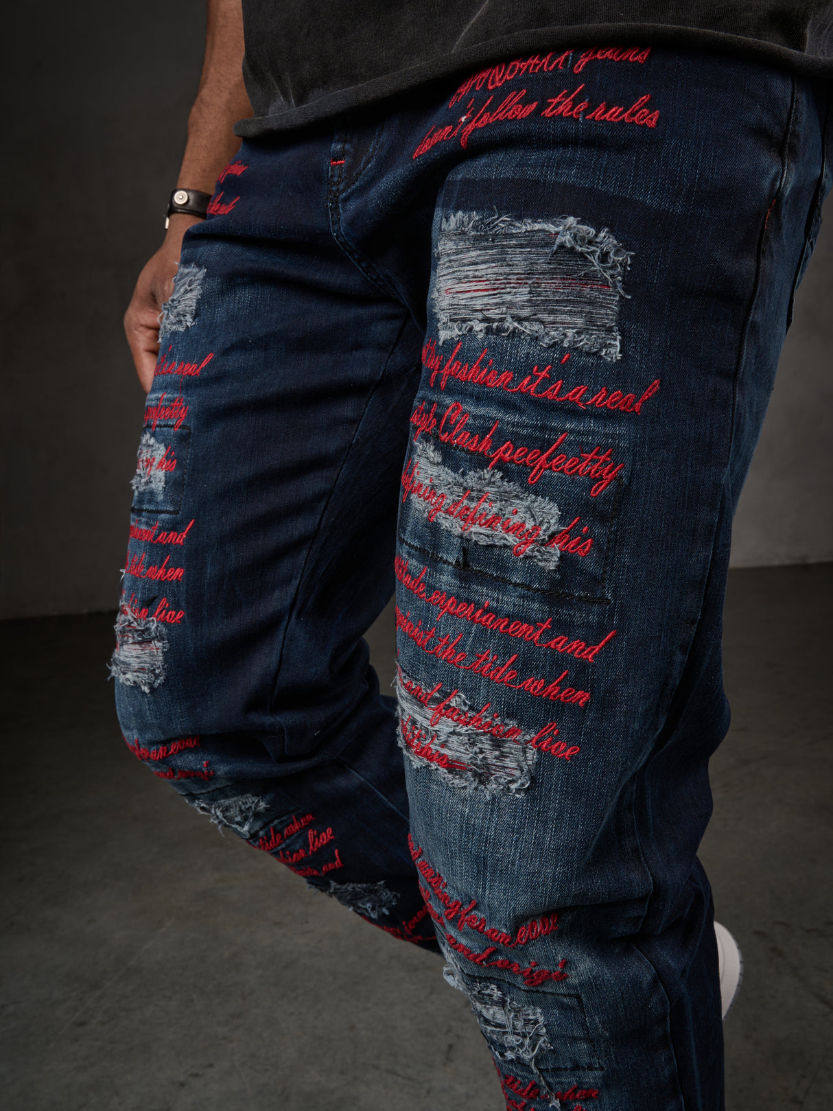 CD694 Jeans da uomo design particolare