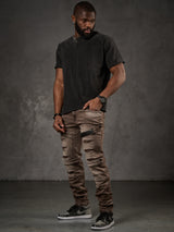CD555 Herren Slim-Fit-Jeans im modischem Destroyed-Look