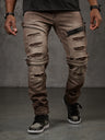 CD555 Herren Slim-Fit-Jeans im modischem Destroyed-Look