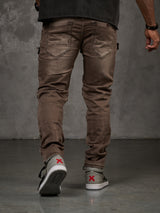 CD555 Herren Slim-Fit-Jeans im modischem Destroyed-Look