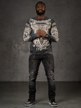 CL449 Herren Langarmshirt mit großem Print