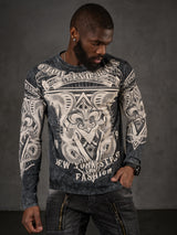 CL449 Herren Langarmshirt mit großem Print