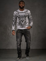 CL449 Herren Langarmshirt mit großem Print
