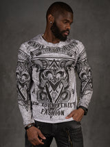 CL449 Herren Langarmshirt mit großem Print