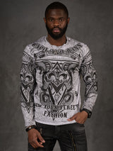 CL449 Herren Langarmshirt mit großem Print