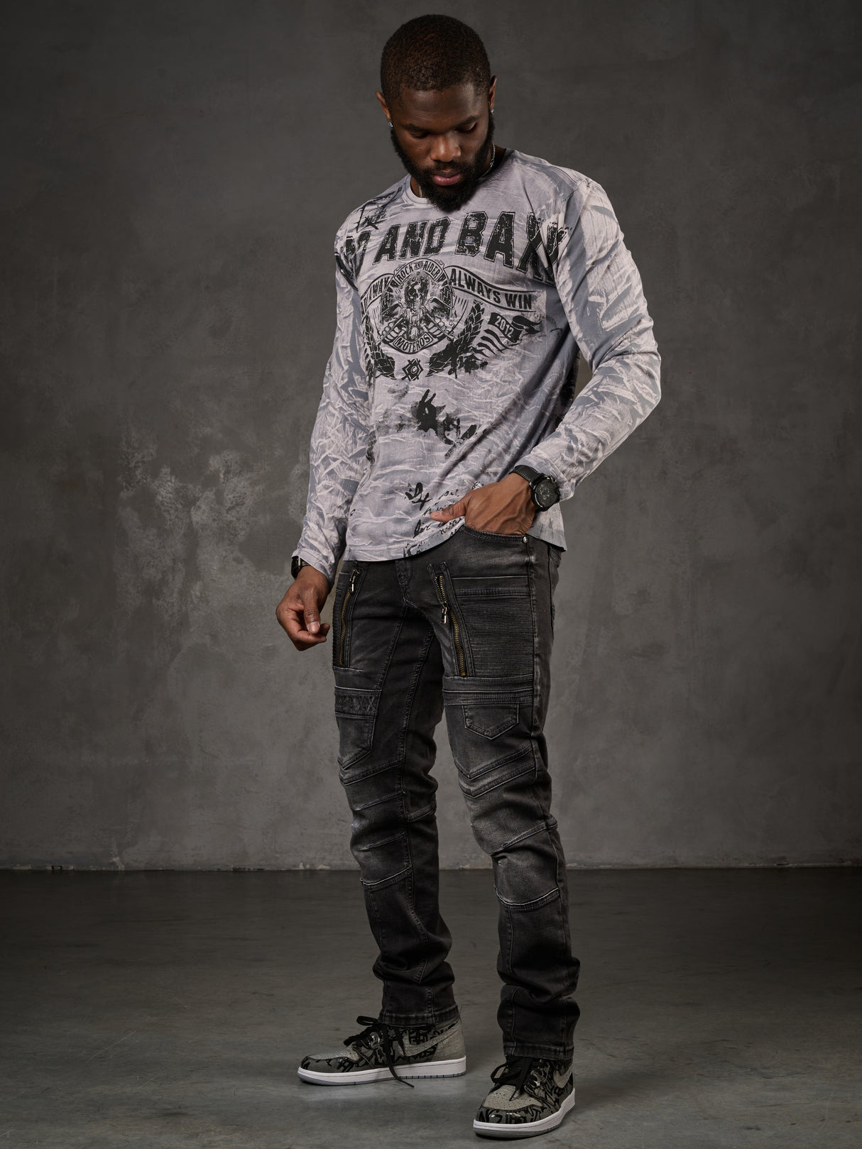 Cl549 Maglia a maniche lunghe da uomo