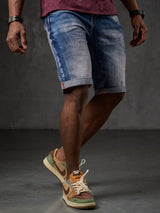 CK266 Heren Capri Shorts met een coole  Merk-Borduursel