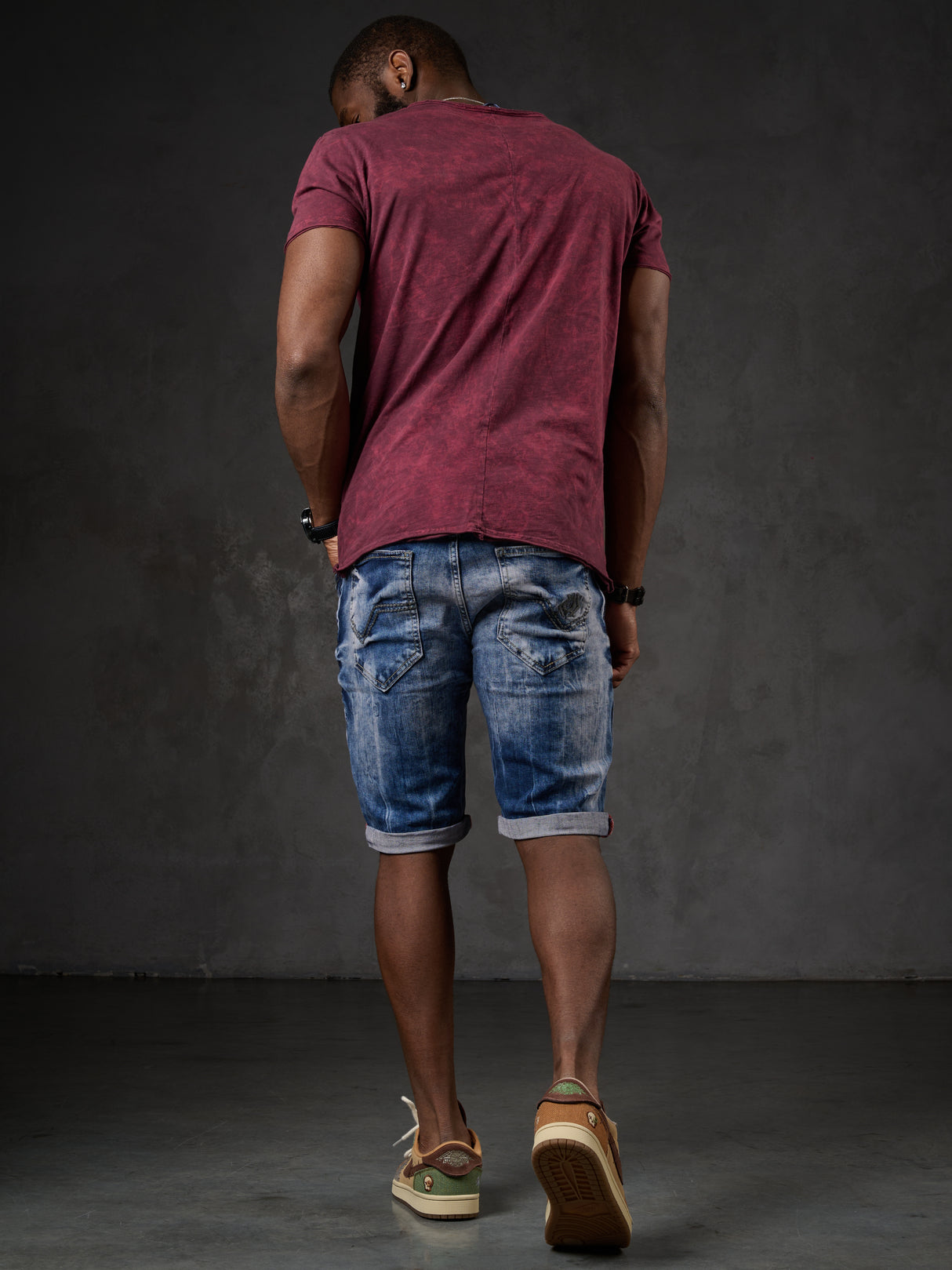 CK266 Heren Capri Shorts met een coole  Merk-Borduursel