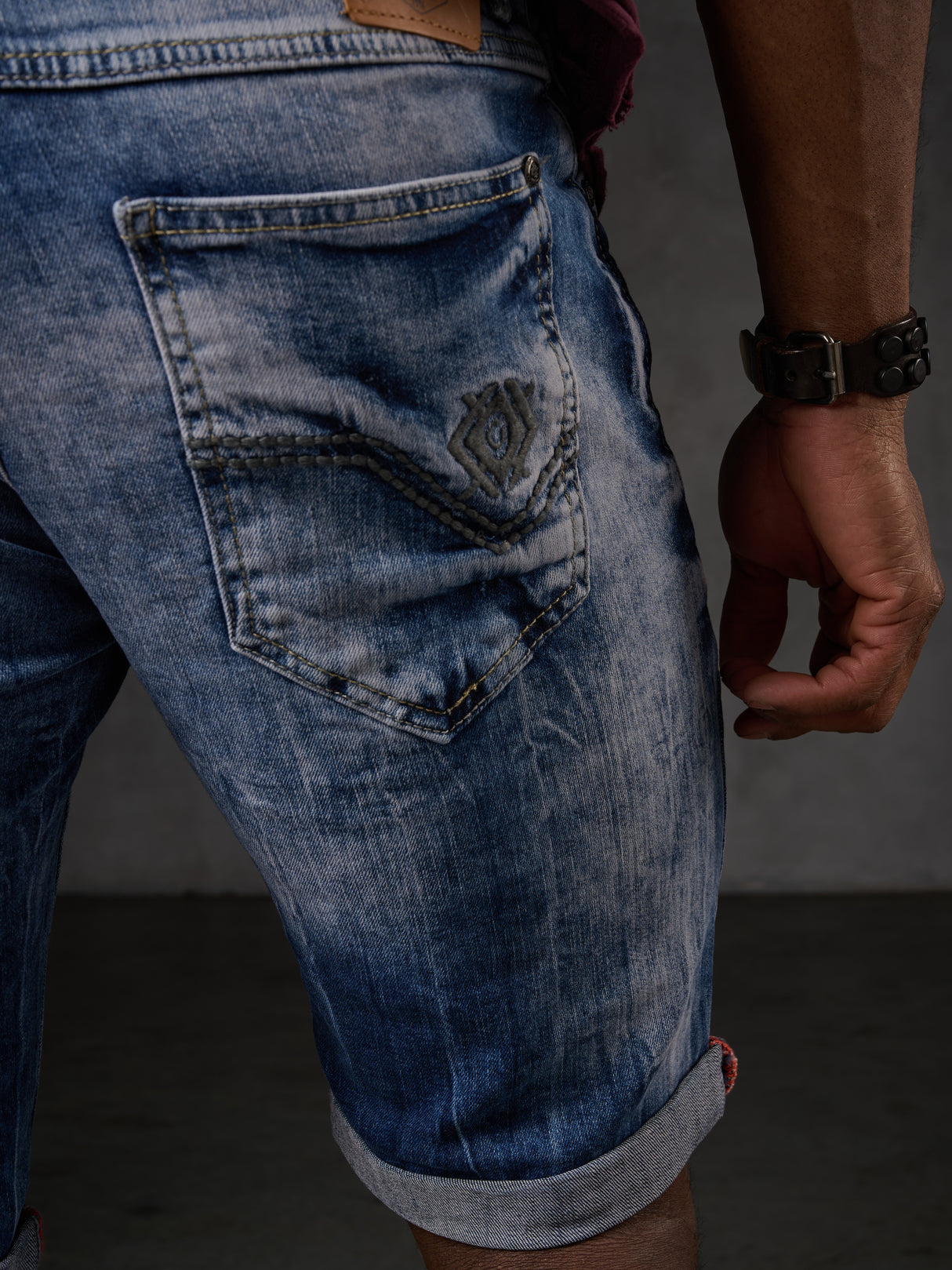 CK266 Heren Capri Shorts met een coole  Merk-Borduursel