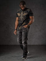 CT706 T‑shirt uomo con stampa moto vintage